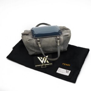 FENDI "To You" Suede Gray Kleine Luxus Designer Tasche mit Spiegel. Sehr hohe NP