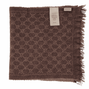 GUCCI warmer Schal 100% Wolle Luxus Designer 133483 Braun 36x140 cm OP: 390€