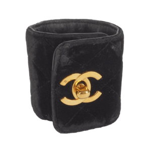 CHANEL Velvet Turnlock Bracelet Luxus Designer Armreif Vintage