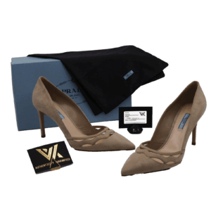 PRADA Milano 1I520G Camoscio Quarzo Luxus Nappa high heels Pumps NEU OP: 550 €