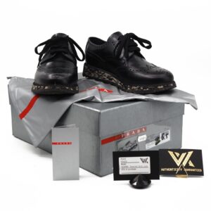 PRADA 4E2604 Spazzolato Lux Designer Budapester Herrenschuhe Gr.40 OP: 440€