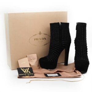 PRADA Luxus Wildleder High heels boots Stiefeletten Top Gr. 38 UK 5 NP: 1300 €